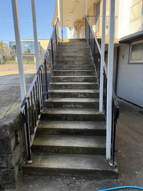 Staircase before cleaning